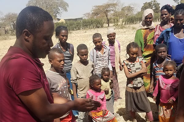 Adane teaching in Ethiopia